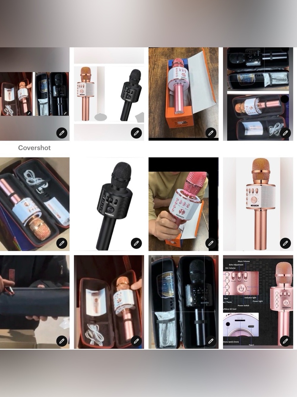 RoseGold/BLACK,PINK BONAOK Wireless Bluetooth Microphone 3n1 Portable Handheld